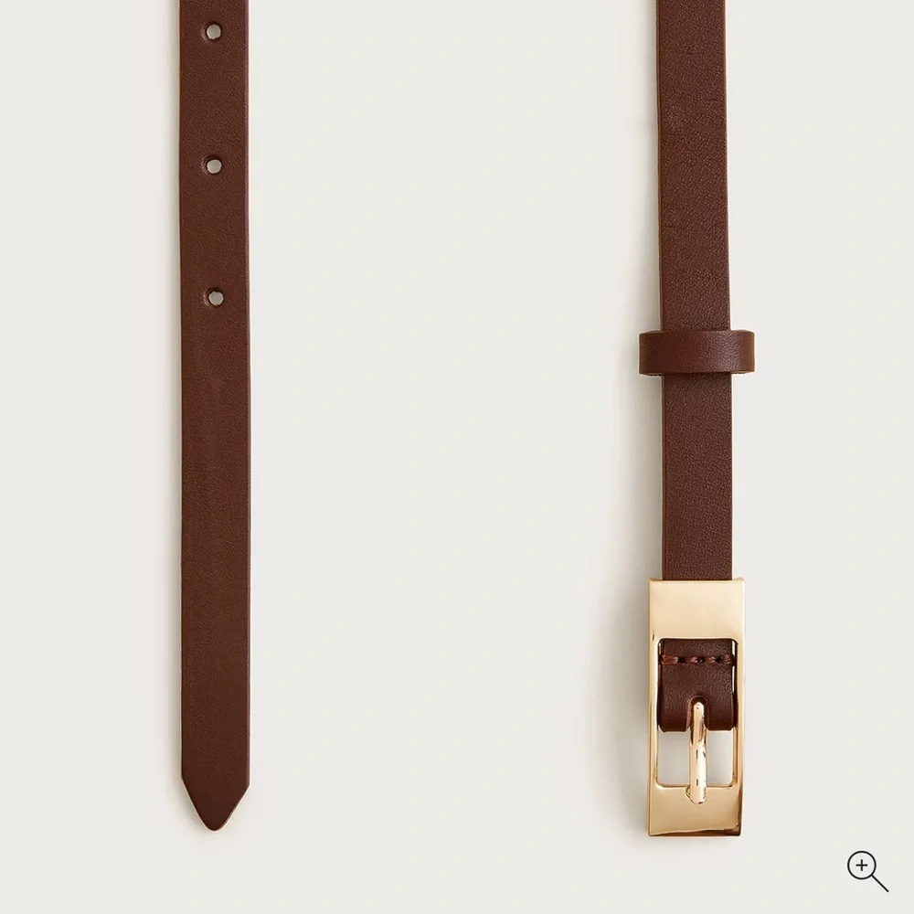 J crew Skinny Italian leather belt NWT sz M - Picture 2 of 2